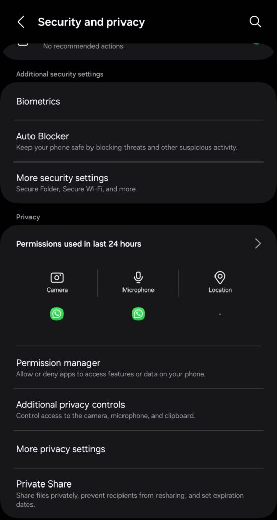 Android Privacy Settings